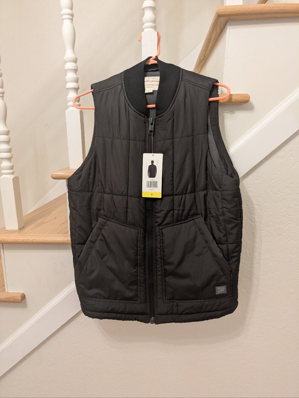 Weatherproof Vintage - Men's Fleece Lined Zip-front Vest - Black - Size S - New